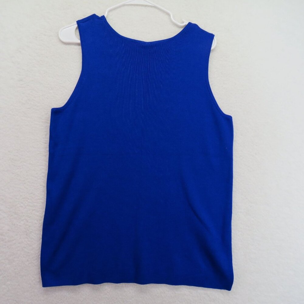 Leo Nicole Sweater Womens Size 1X Blue Tank Top Ribbed Knit Sleeveless New - Picture 3 of 9